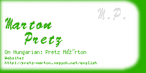 marton pretz business card